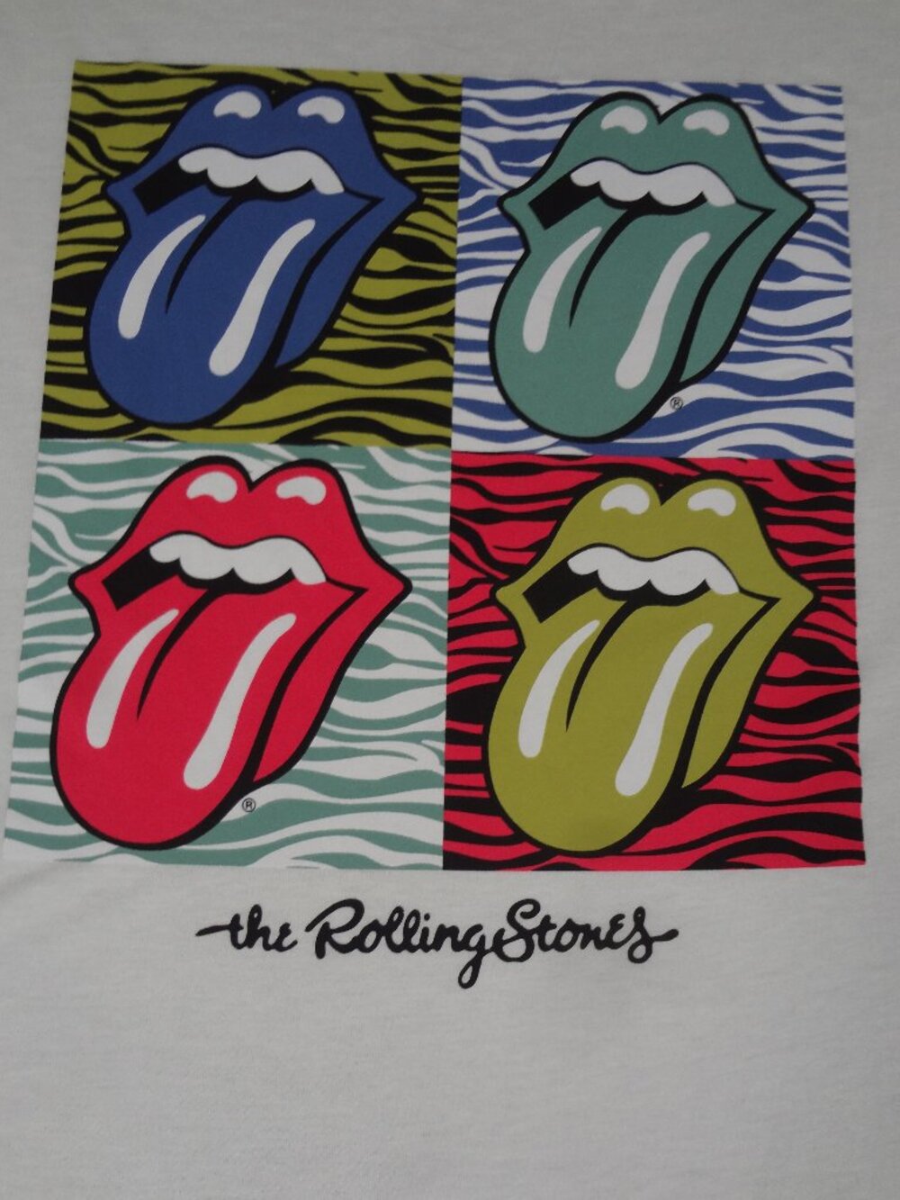NWT THE ROLLING STONES ZEBRA STRIPE TONGUE WHITE 3XL WOMENS T-SHIRT L641